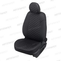 Чехлы Автопилот Экокожа Ромб на Nissan Micra (2003-2010) Чехлы Автопилот Экокожа Ромб на Nissan Micra (2003-2010)