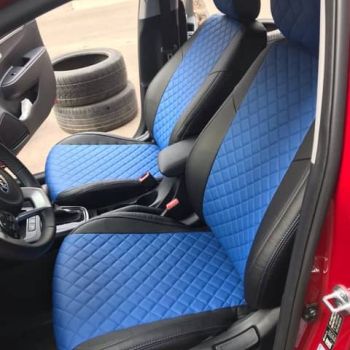 Авточехлы Автопилот Чёрный синий Ромб